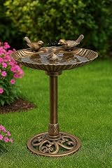 raxter Traditional Bird Bath Outdoor Free Standing Bronze Effect 50cm view 3