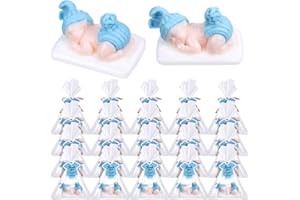 Otuuz 24 Packs Baby Shower Soap Favors Handmade Sleeping Baby Shower Scented Soap with Gift Tags for Guests Girl Boy Favors Decor (Classic Blue)