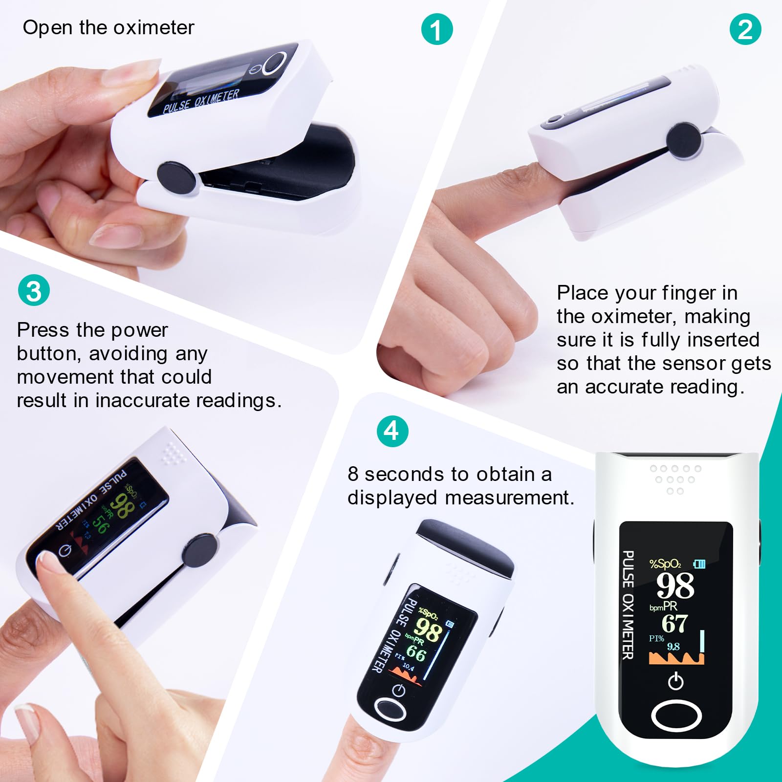 Spo2 Lead Display Monitor Mua Ailip Fingertip Pulse Oximeter, Blood Oxygen Saturation Monitor ...