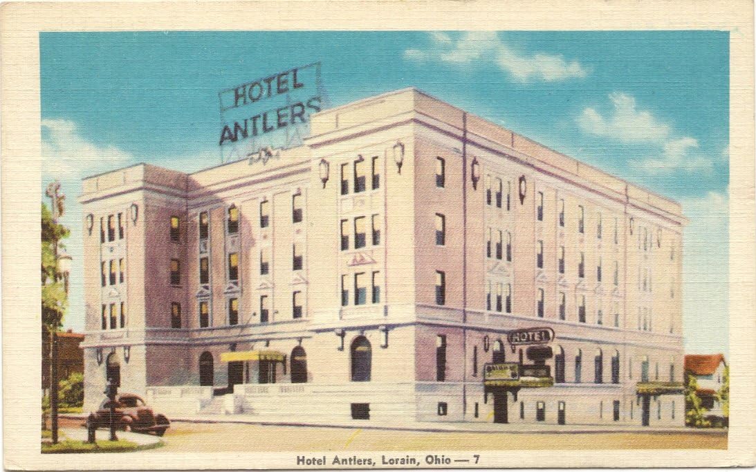 1940s Vintage Postcard Hotel Antlers Lorain Ohio