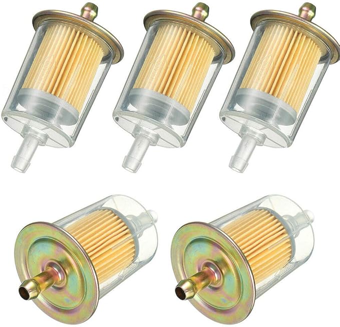 5X 3 8" Clear Plastic Fuel Filters Universal Motorcycle
