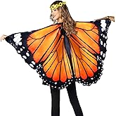 IROLEHOME Monarch Adult-Butterfly-Wings-Costume for Women Halloween Costumes Fairy Butterfly Cape and Flower Headband Party