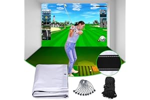 Wiseek Golf Impact Screen,Easy to Install and Thicker Golf Simulator Impact Screen with Probe and Snap Hooks for Training Indoor/Outdoor with Grommet Holes,7 Sizes for Choice