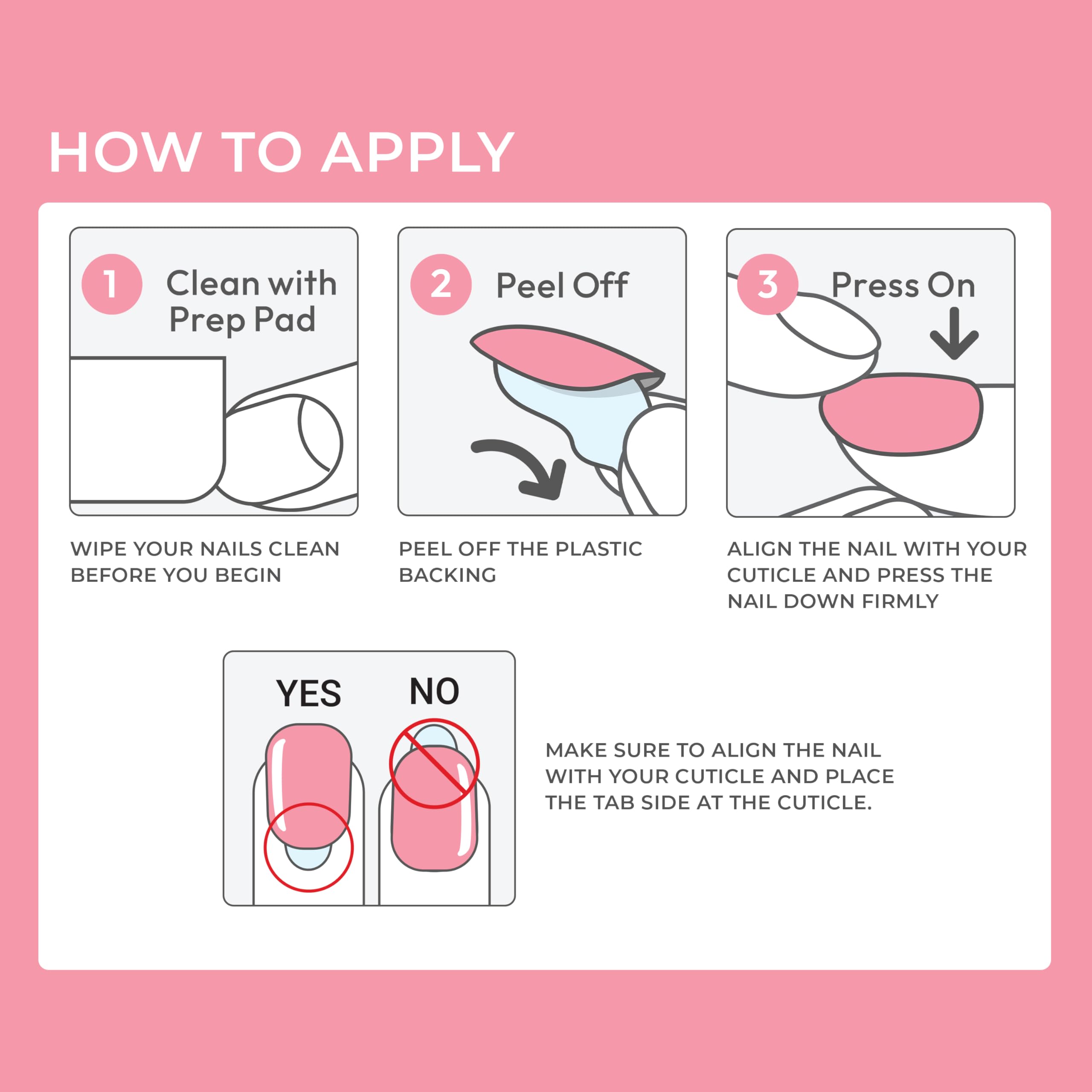 KISS imPRESS No Glue Mani Press On Nails, Color, 'Point Pink', Pink, Short Size, Squoval Shape, Includes 30 Nails, Prep Pad, Instructions Sheet, 1 Manicure Stick, 1 Mini File - Image 2