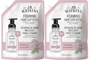 J.R. Watkins Foaming Hand Soap Refill, Moisturizing Foam Hand Wash, Formulated with Plant-Based Cleansers, Alcohol-Free, Crue