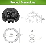 Spurtar 64mm Oil Filter Cap Wrench for Toyota/Lexus 2.5-5.7L 3/8 Drive view 7