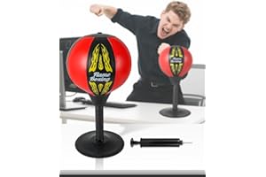 SPORTY PLAY Stress Relief Gift Desktop Punching Bag – Suctions Firmly to Your Desk, Perfect to Punch After Tasks from Your Boss, Funny White Elephant Gift Idea