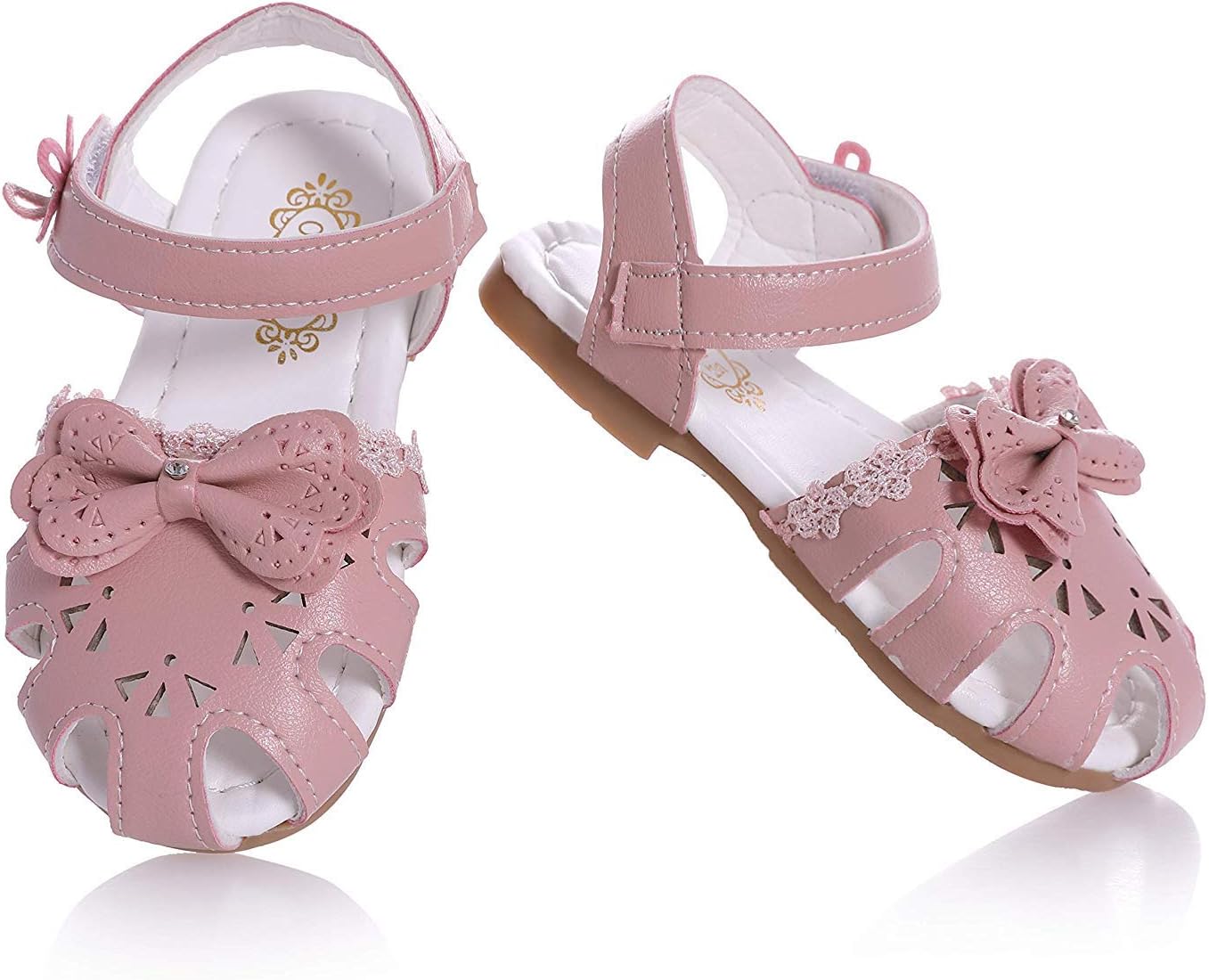 Toddler Baby Girls Summer Princess Soft Leather Sandals Closed Toe Flat Shoes
