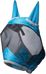 Harrison Howard CareMaster Pro Luminous Fleece Fly Mask Half Face Blue (L) view 2