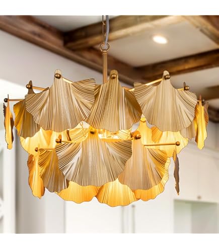 アメリカ製 シャンデリア☆ゴールドフレーム ミルクガラス LED10W×５灯 TOCHIC 33.9