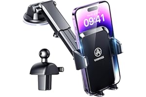 VANMASS 2024 Best Car Phone Holder [Upgraded Durable & Stable] Cell Phone Car Mount for Dashboard Windshield Vent, Suction Phone Stand Automobile Cradles for iPhone 15 Pro Max 14 13 12 11 XR Android