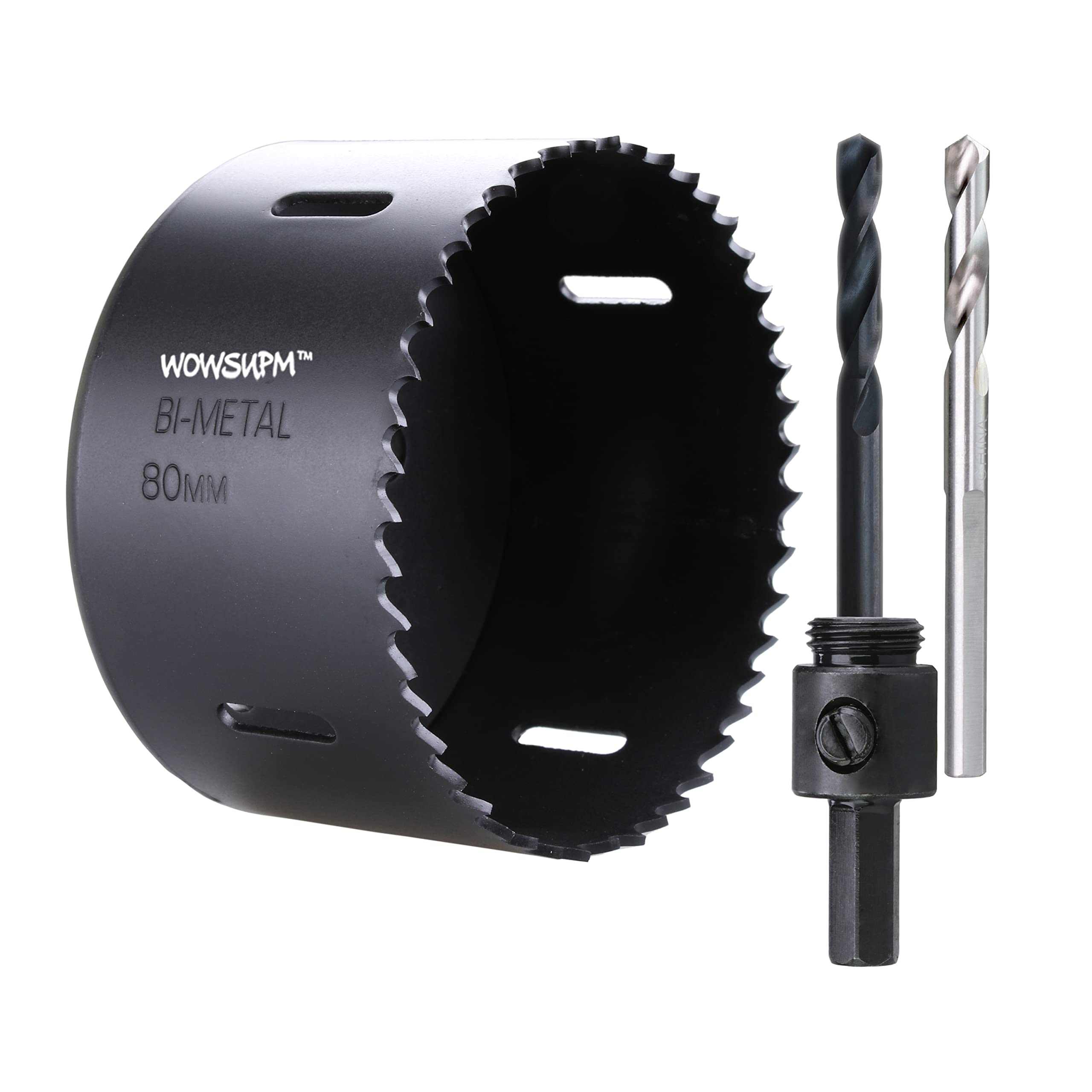 WowSupM 80 mm HSS Bi Metal Hole Saw cutter for Wood Metal — image 1