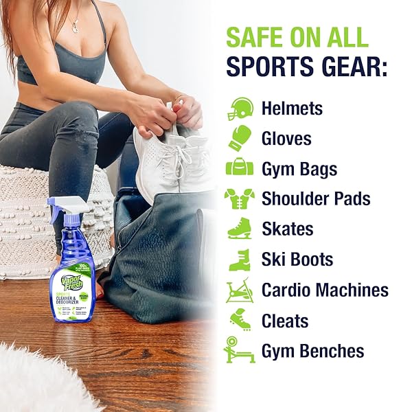 VAPOR FRESH SPORTS CLEANER AND DEODORIZER – FOR BOXING GLOVES, SPORTS PADS, HELMETS, GYM BAGS, GYM EQUIPMENT AND MORE – NATURALLY POWERED BY PLANTS, 16 FL OZ (1-PACK)