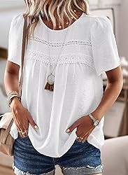 Falechay Plus Size Tops for Women Keyhole Button
