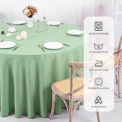 10 Pack Sage Green Round Tablecloths - 120