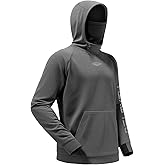 Palmyth Mens Fishing Hoodie with Neck Gaiter Water Resistant Windproof Fleece Lining Thumb Holes Performance Sweatshirt