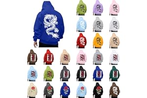 BNisBM Mens Hoodies Pullover,Sweatshirts for Men Hoodies Chinese Dragon Graphic Oversized Hoodies Casual Loose Sweatshirt