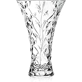 Lorren Home Trends Crystal Laurus Vase 11"-Made In Italy