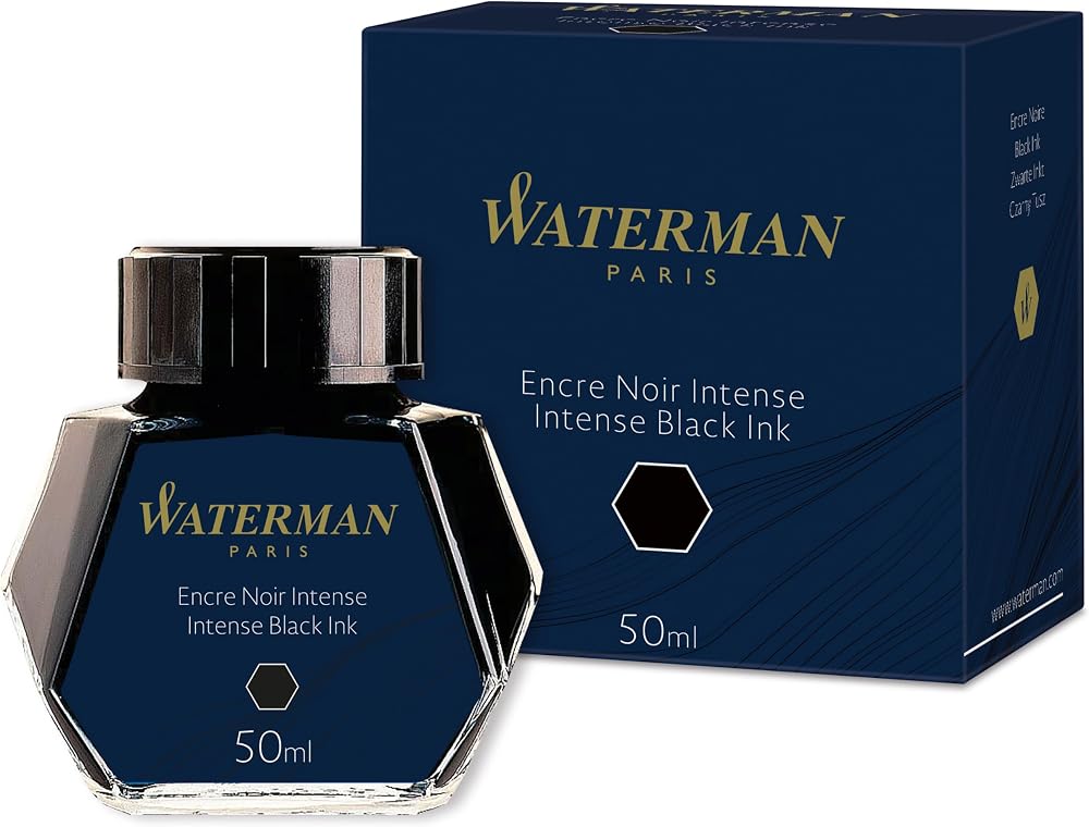 Waterman Fountain Pen Ink Intense Black 50ml Bottle