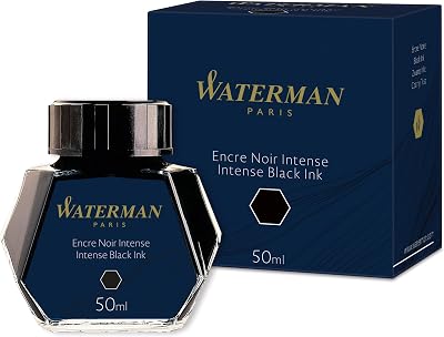 Waterman Fountain Pen Ink Intense Black 50ml Bottle