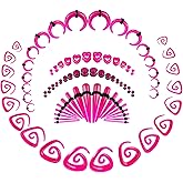 ONESING 84Pcs Ear Stretching Kit 14G-00G Ear Gauge Stretching Kit Acrylic Septum Pincher Spiral Taper Heart Tunnels Ear Plugs Hypoallergenic Ear Gauges Expander Set for Women Men