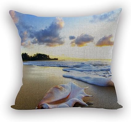 Nunubee Housse Coussin Coussin Decoration Canape Deco Canape Scandinave Deco Coquilles De Plage Sky 45x45cm Amazon Fr Cuisine Maison