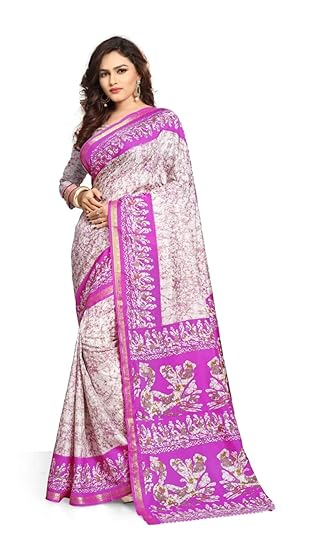 Womens soft silk saree with unstitched blouse piece [Rhytm silk]