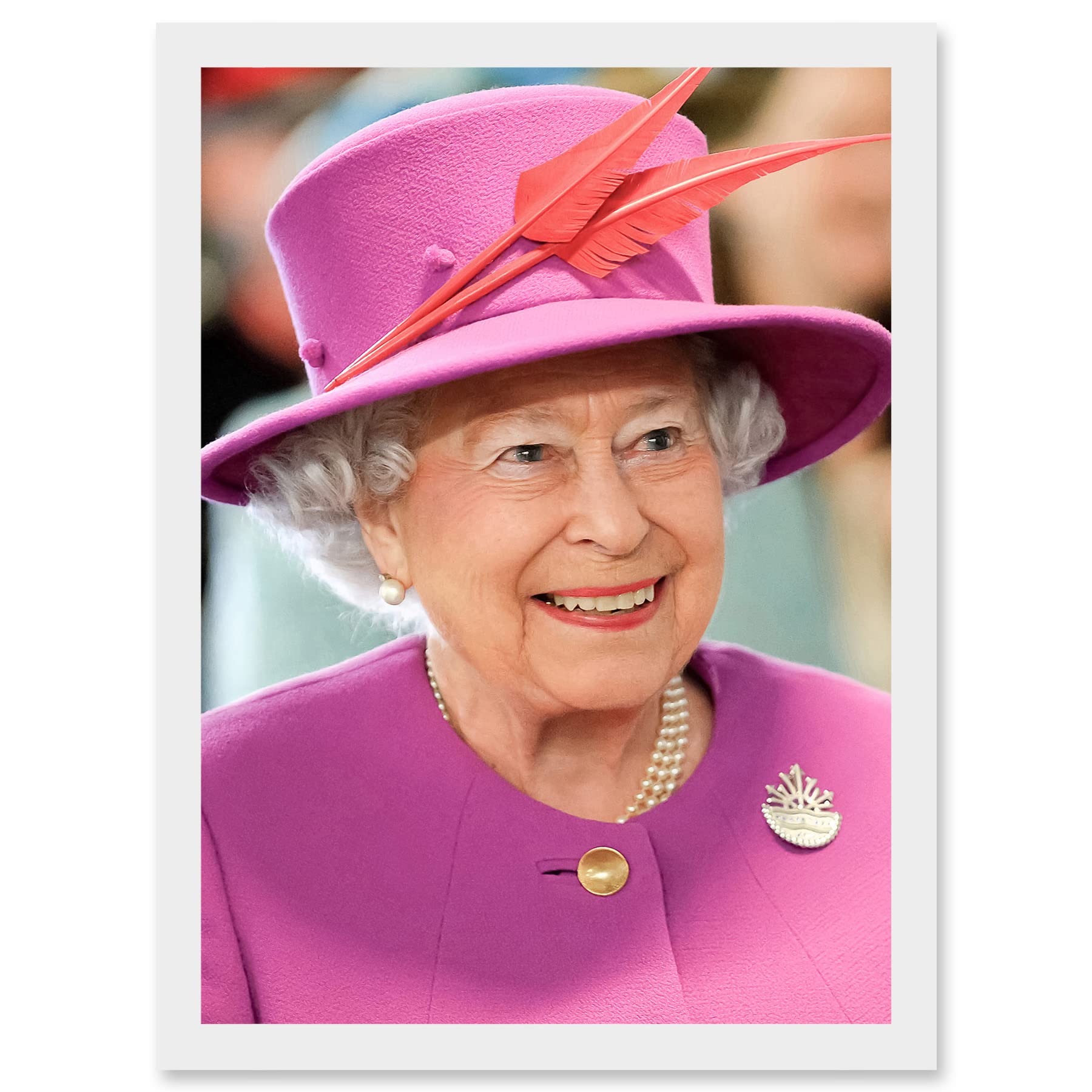 Artery8 Queen Elizabeth II England Photo Rouse Portrait A4 Artwork Framed Wall Art Print