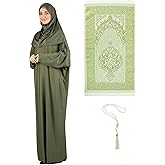 Prien Women Prayer Dress With Hijab Rug Tasbih Muslim Set Islamic Clothes Abaya Jilbab Dubai Kaftan For Eid Ramadan