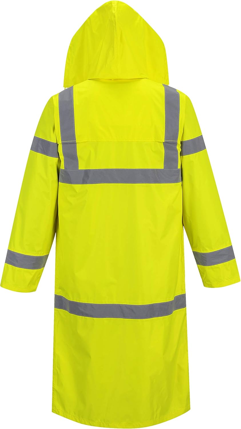 Portwest UH445 Hi Vis Classic Rain Coat Waterproof Rain Jacket with Hood, Yellow, XL (46-48in): Home Improvement