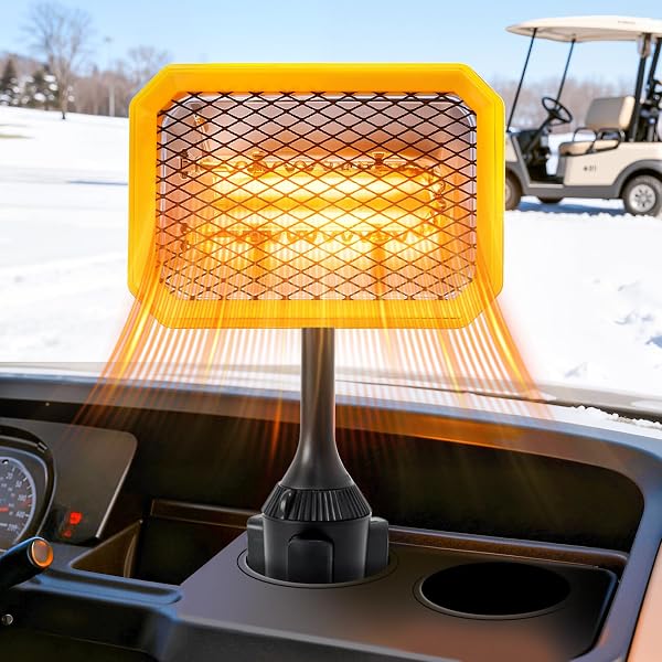 GSQQTE GOLF CART HEATER, 36V BATTERY OPERATED HEATER, 400W ELECTRIC HEATERS FOR GOLF CART ACCESSORIES, SAFE & QUIET CARBON FIBER HEATING GOLF CART WARMER, COMPATIBLE WITH CLUB CAR/YAMAHA/EZGO