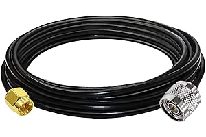 TUOLNK N SMA Cable SMA Male to Male Extension Cable RG58 Antenna Pigtail Low Loss 50ohm Coaxial for Wi-Fi Radios GPS Antenna 16.4ft(5M)