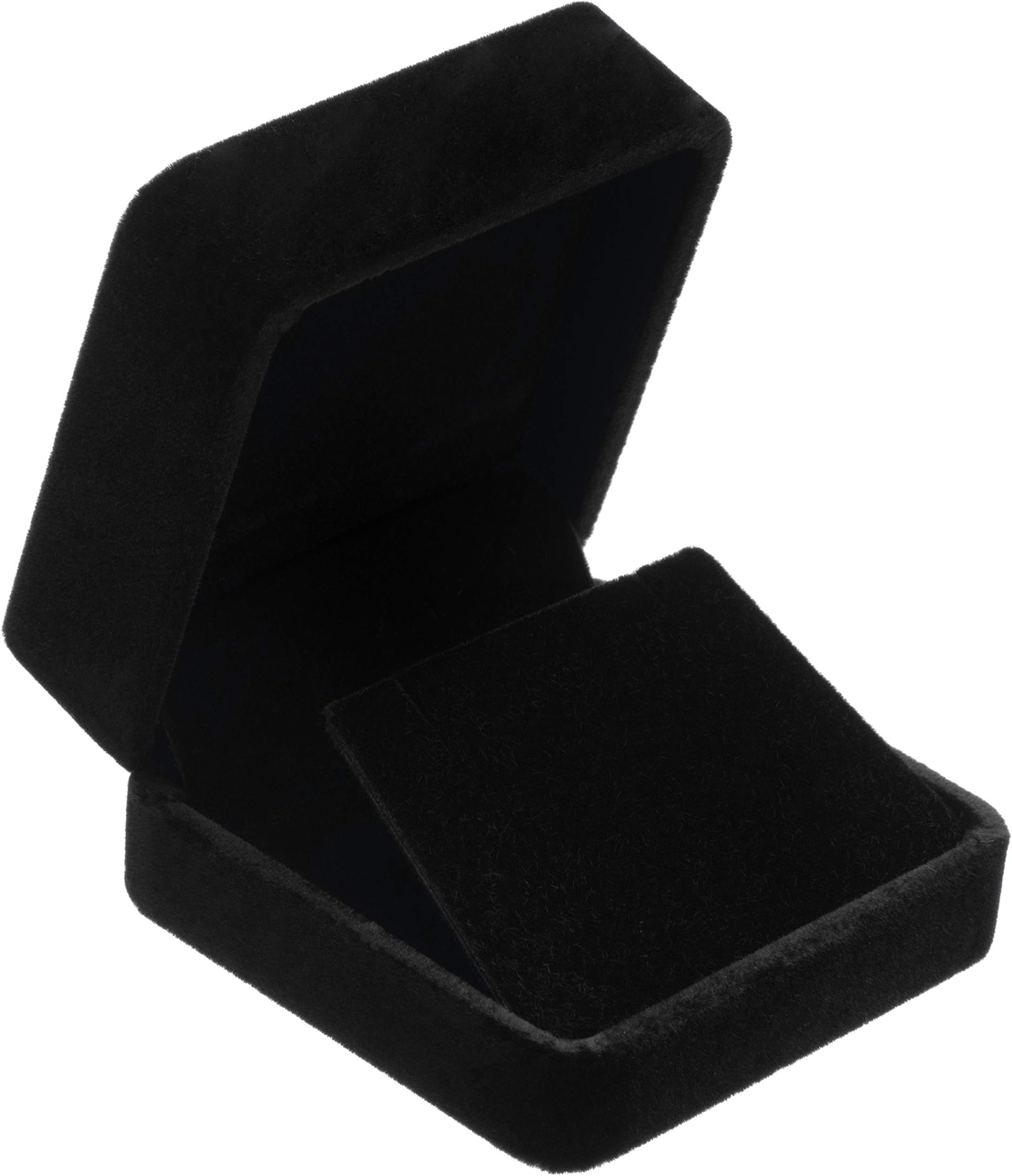 POKOFOPOKOFO Velvet Flocked Earring Gift Boxes Jewelry Box (Black)