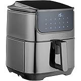 GoWISE USA 7-Quart Air Fryer & Dehydrator MAX STEEL XL- with Touchscreen Display with Stackable Dehydrating Racks with Prehea
