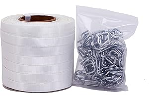 LNYEBN Packaging Strapping Woven Cord Strapping Kit - 2500 lbs Break Strength - Includes 3/4"" x 330' Woven Cord Strapping Roll and 50 Pack Metal Strapping Wire Buckles