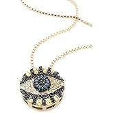 SIFRIMANIA Evil Eye Pendant Necklace 17.2 Inches Box Chain