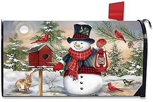 Briarwood Lane Snowman and Friends Winter Large Oversized Mailbox Cover