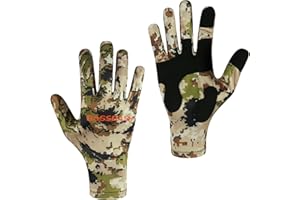 BASSDASH Men’s Camo Hunting Gloves UPF 50+ Lightweight Touchscreen Gloves for Warm Weather Fishing Hiking Outdoor Activities