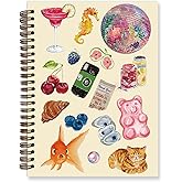 TFKFJLF Cute Y2K Girly Notebook for Teen Girls, Cute Composition Notebook, Cute Cherry Stuff Notebooks Spiral Journal for Girl Women, Preppy School Supplies College Notebook 5.5x8.3