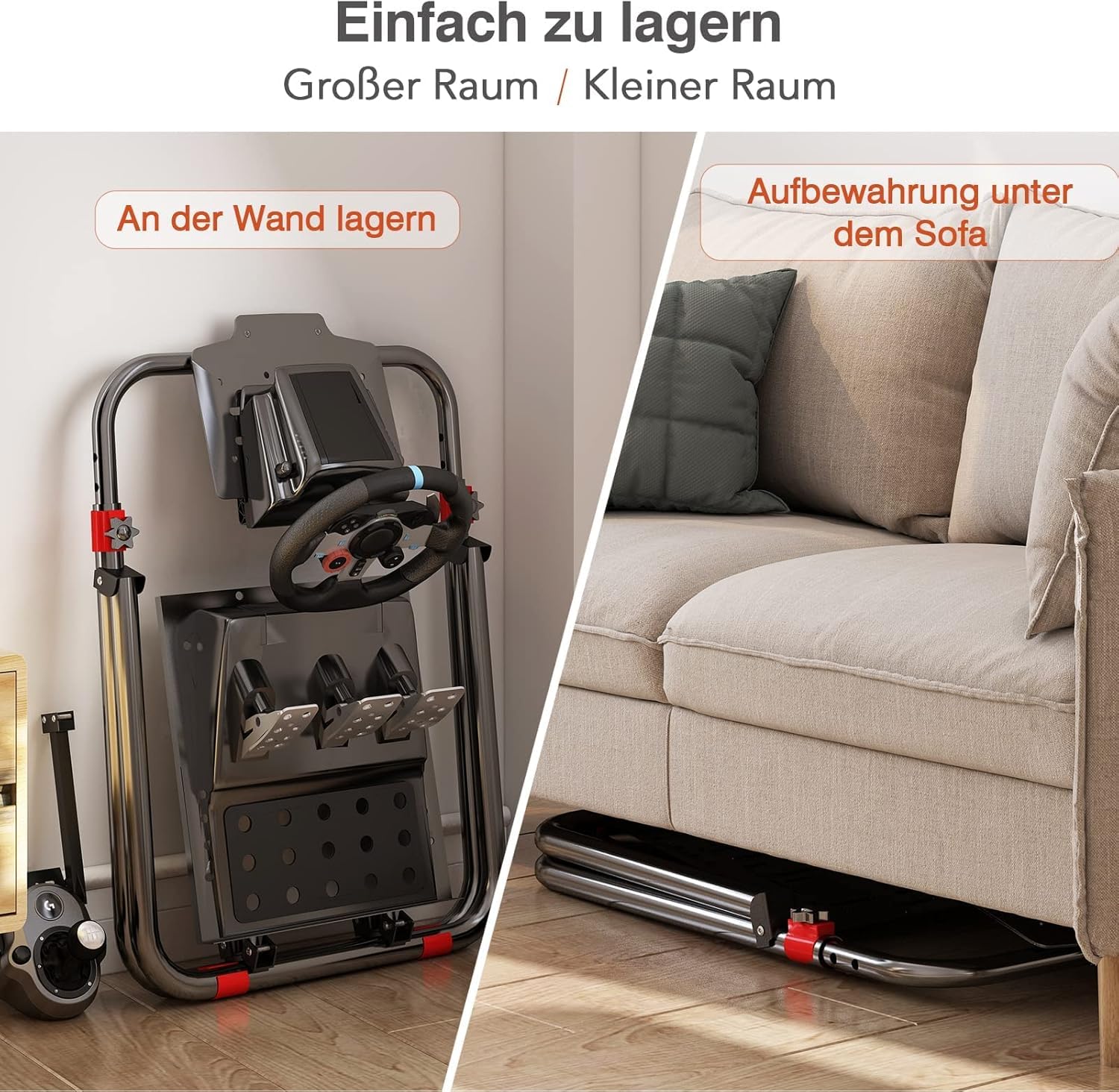 DIWANGUS Lenkradständer, Schnelle Montage Geeignet für Logitech G923 G920 G29 G27 G25, Faltbar Lenkrad Ständer Geeignet für Thrustmaster T248X T248 T300Rs TX T150 PS4 PS5 Xbox 360 Xbox 5