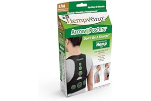 Hempvana Arrow Posture - Fully Adjustable Posture Support & Posture Corrector for Upper Body - Helps Correct Slouching, Text Neck and Hunching Over (S/M)