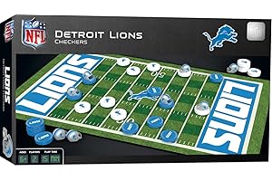 MasterPieces Nfl Detroit Lions Checkers Board Game Set, For 2 Players, Ages 6+