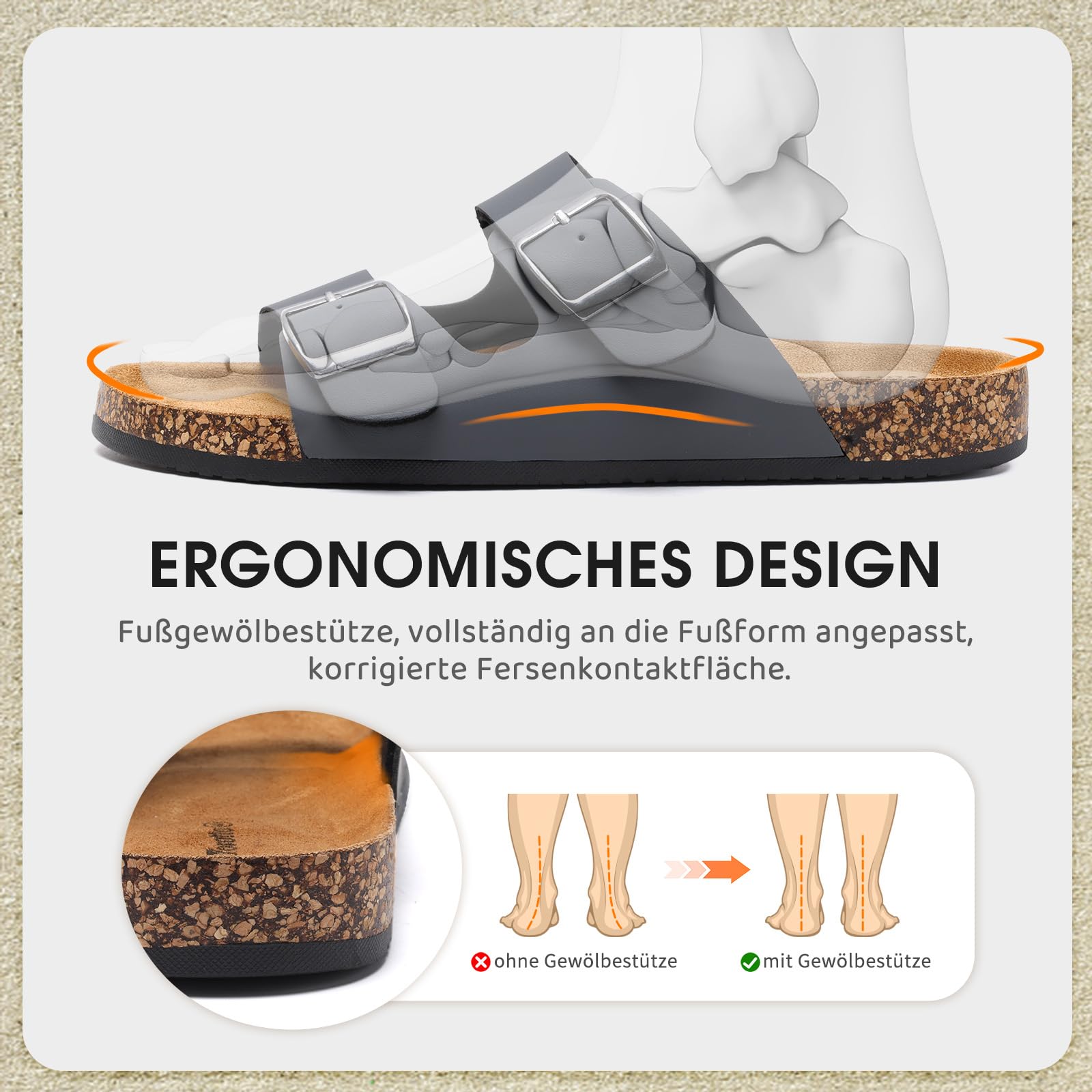 Pantoletten Herren Hausschuhe Schlappen Latschen Sandalen Schnallenriemen 4