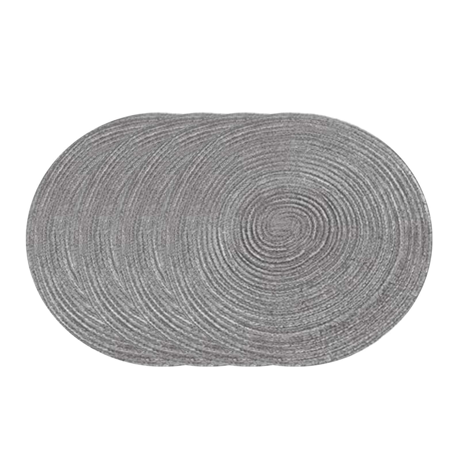 Soulnioi Cotton Place Mats Round Table Placemats 38cm Heat Resistant Washable Table Mats for Kitchen, Dining Table, Set of 4 - Dark Grey