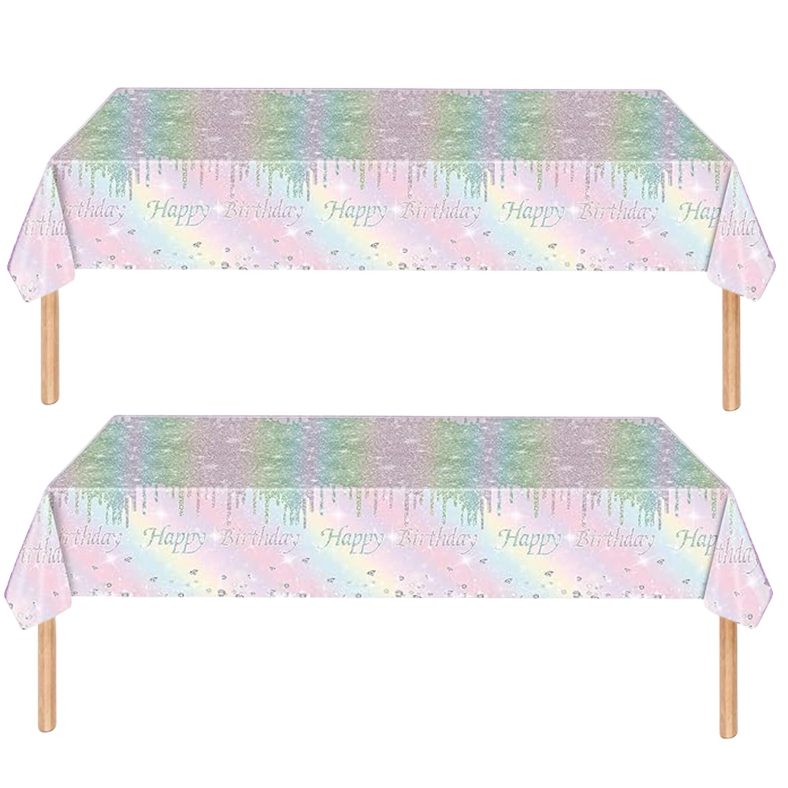 ZSYIULIA 2Pcs 137 * 274cm Rainbow Pink Party Disposable Tablecloth Decorations for Boys Girls Party Decor,Soild Shinny Birthday Party Table Cloth,for Kids Birthday Favor Spring Picnic