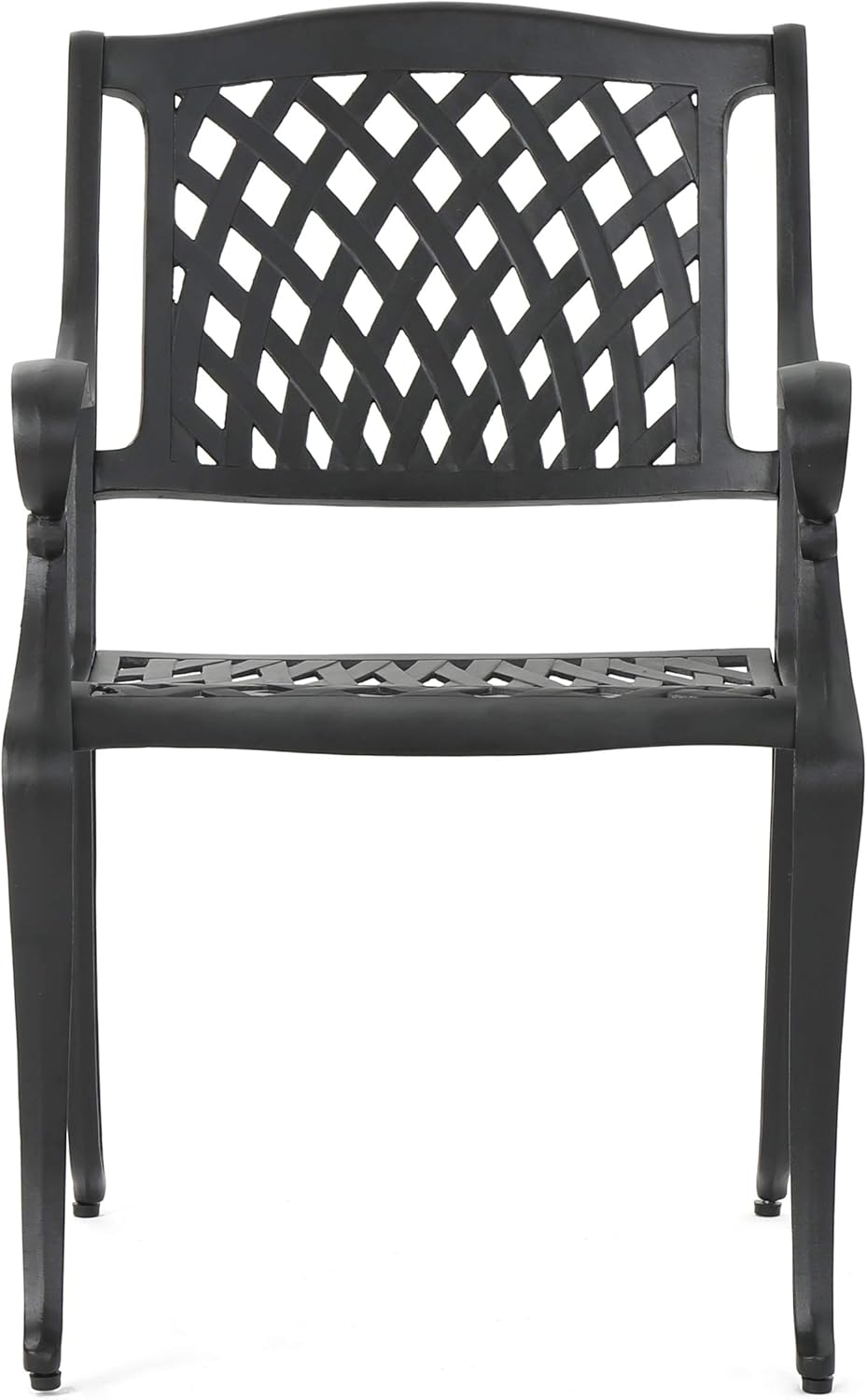 Christopher Knight Home Hallandale Outdoor Cast Aluminum Chairs, 2-Pcs Set, Black Sand: Garden & Outdoor