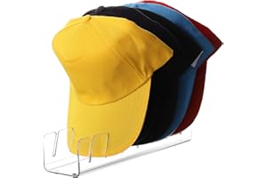 CAYYET Baseball Hat Storage and Display Rack, Acrylic Organizer, Installation-Free, Holds 14 Hats for Bedroom, Closet and Dresser (1 Clear)