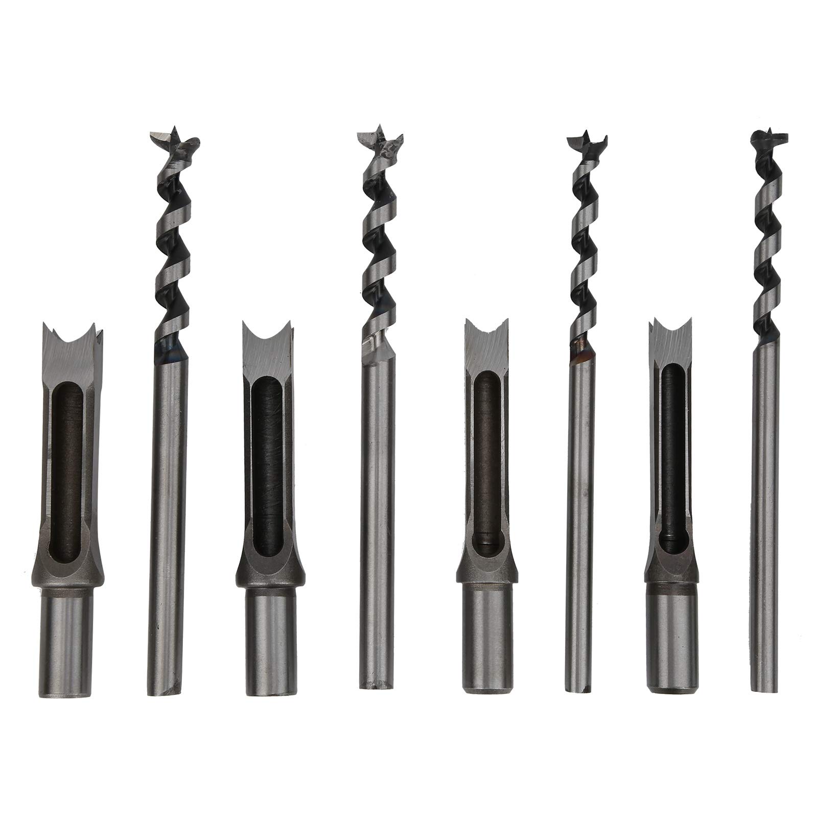 4pcs 14‑19mm Woodworking Square Hole Drill Bits Set Bearing Steel Wood Mortising Chisel Power Tool Kits for Density Board MDF