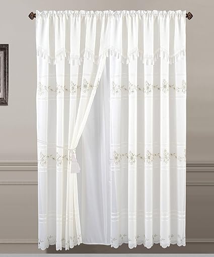 Window Treatments Hardware Luxury Embroidered Sheer Curtain With