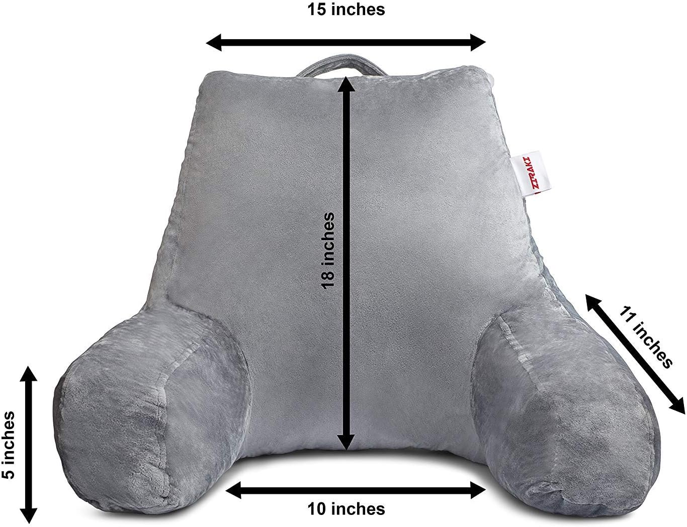 ZIRAKI Large Plush Shredded Foam Reading and TV Relax Pillow - Perfect for Adults, Teens, and Kids - for Bed Rest, Arm, Back, Pregnancy Lumbar & Head Neck Coccyx Lower Back Support Cushion: Home & Kitchen